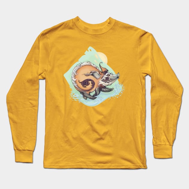 Red River Hog, 2019 - year of the pig Long Sleeve T-Shirt by Yulla